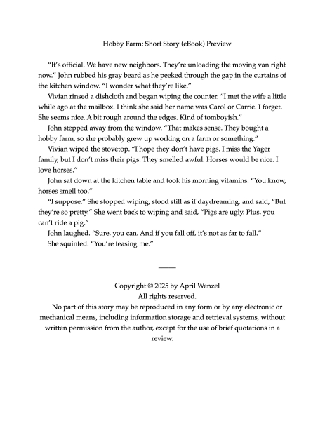 Hobby Farm: Short Story (eBook)